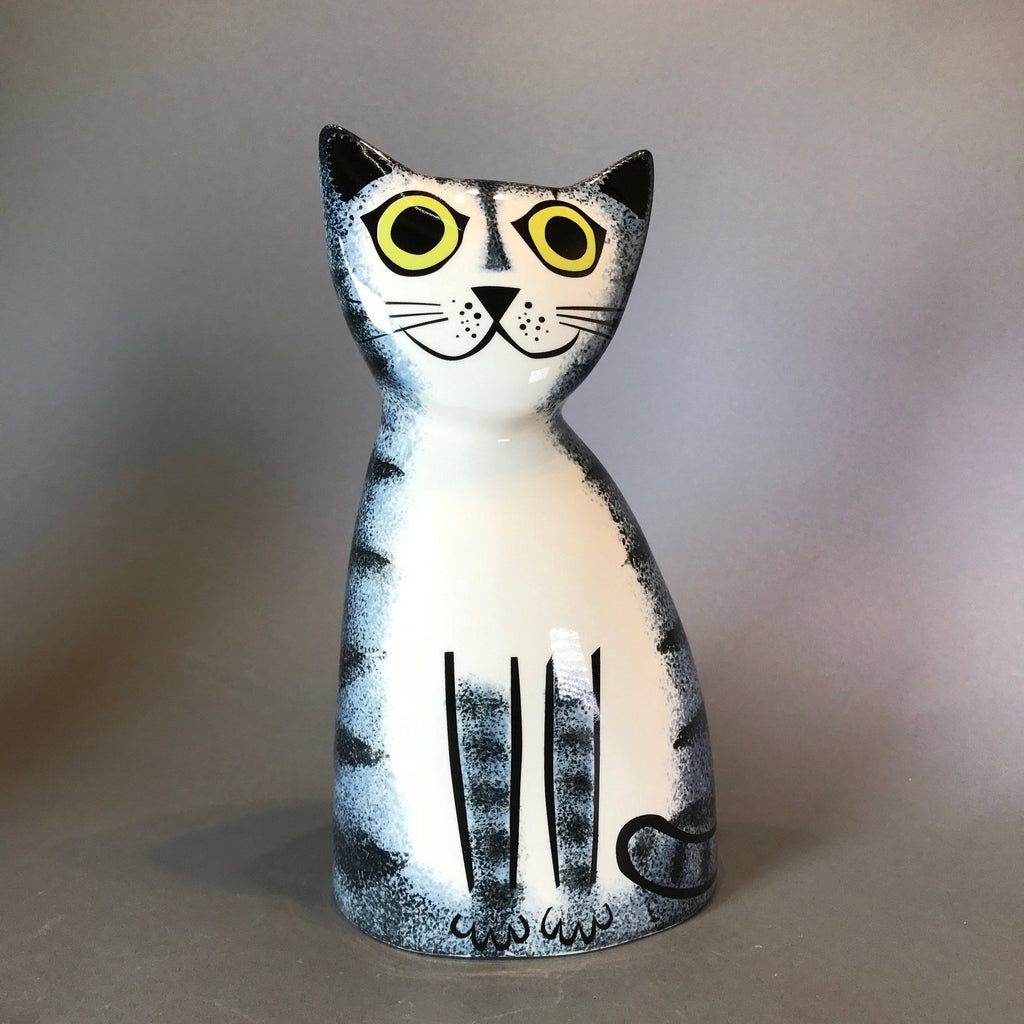 Ceramic Grey Tabby Cat Money Box