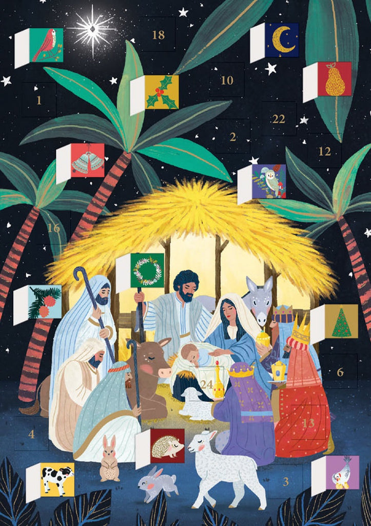Away In A Manger Advent Calender Card