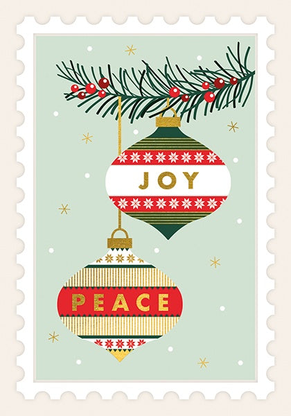 Joy and Peace Baubles Card