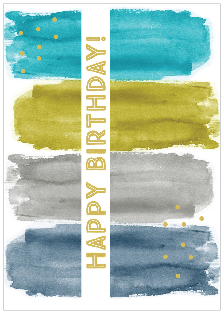 Happy Birthday Multi Stripes Card