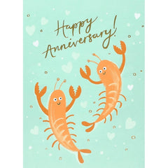 Happy Anniversary Lobsters Dancing Card