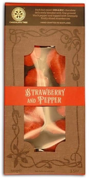 Organic Dark Chocolate Strawberry and Pepper 58%