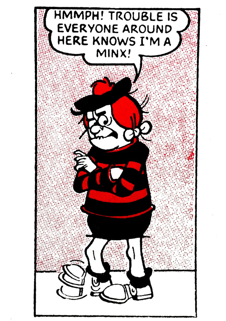 Minnie The Minx Says: Trouble Is … Card