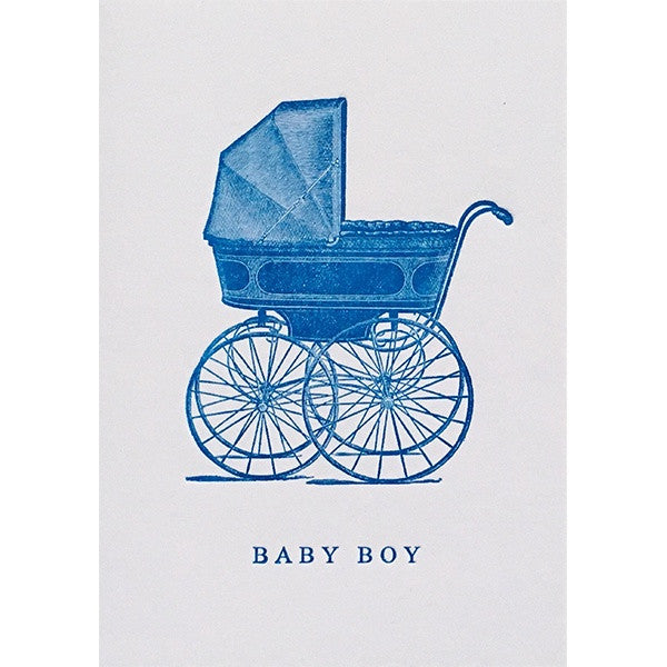 Baby Boy Blue Pram Card