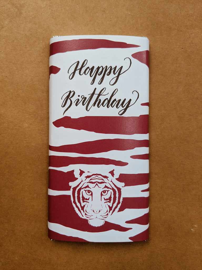 Paper Tiger Rhubarb Milk Chocolate Bar Personalised Happy Birthday