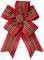 Ribbon Bow - Red with Green Stripes