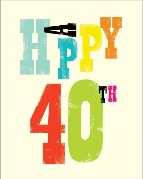40th Birthday Ink Press Card