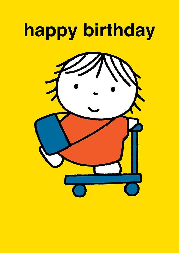 Dick Bruna Happy Birthday Scooter Card