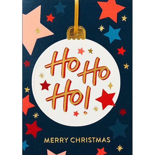 Ho Ho Ho Bauble Christmas Card