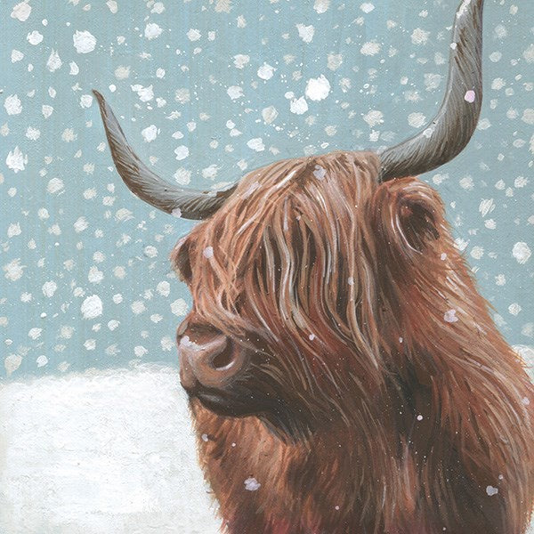 Highland Cow in Snow Pack of 6 Charity Cards