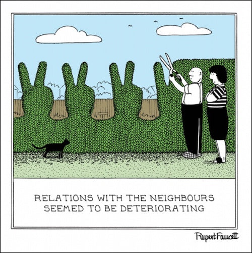 Cutting The Hedge Rupert Fawcett Card