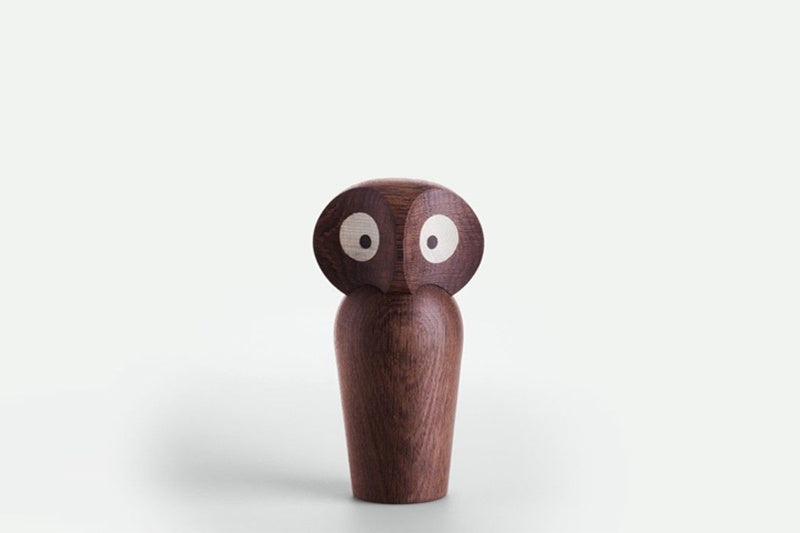 Small Smoked Wooden Owl