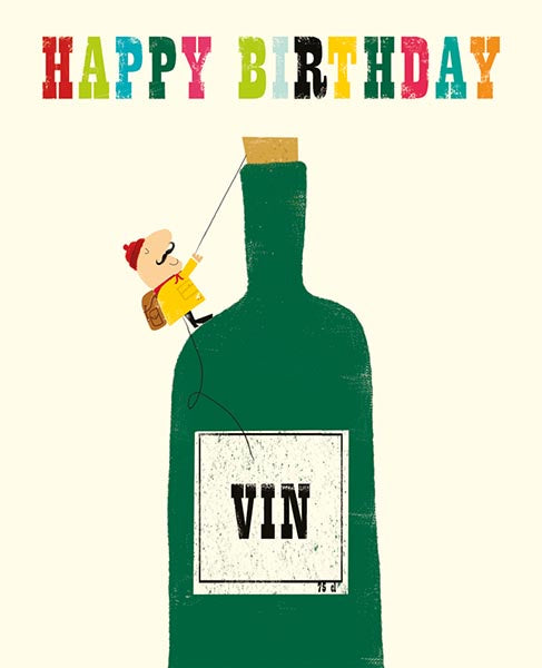 Wine Climber Birthday Card