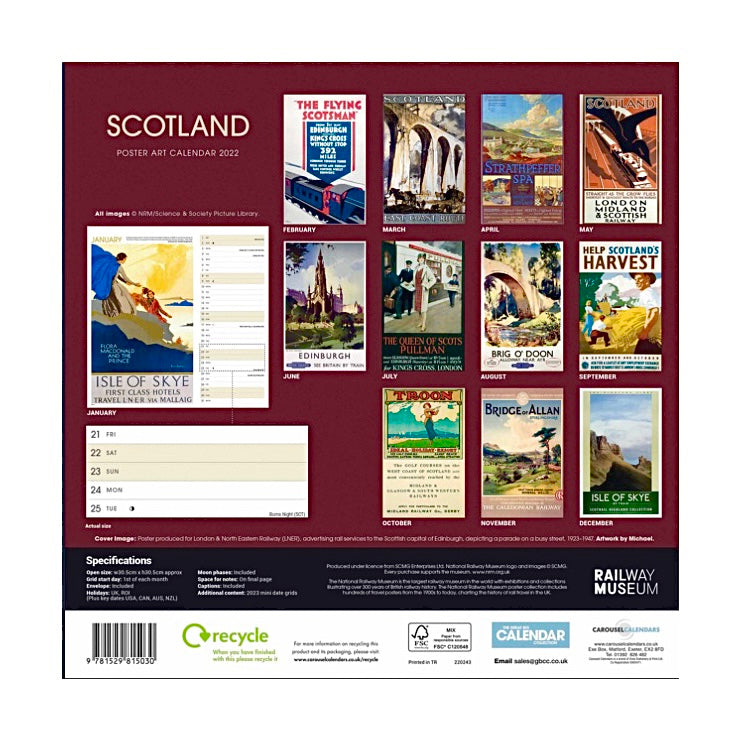 2022 National Railway Museum Scotland Posters Calendar