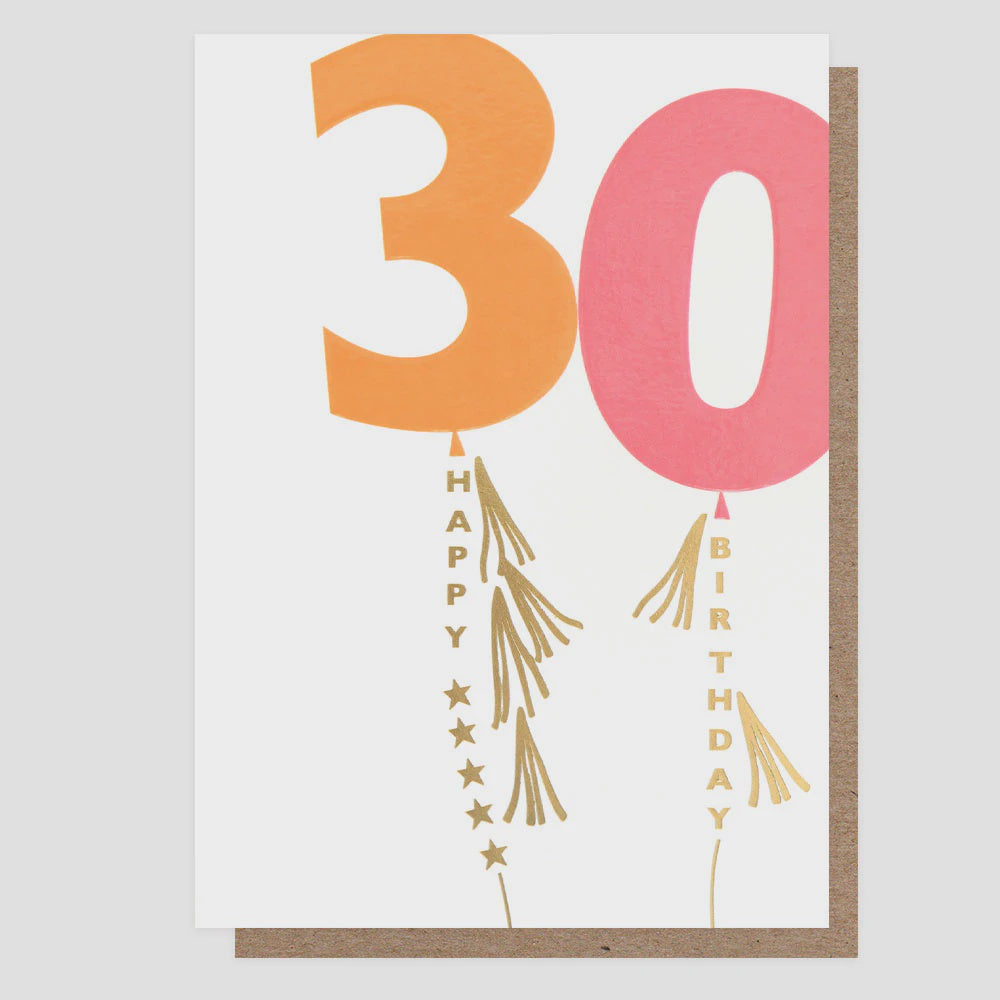 Happy Birthday 30th Balloon Card