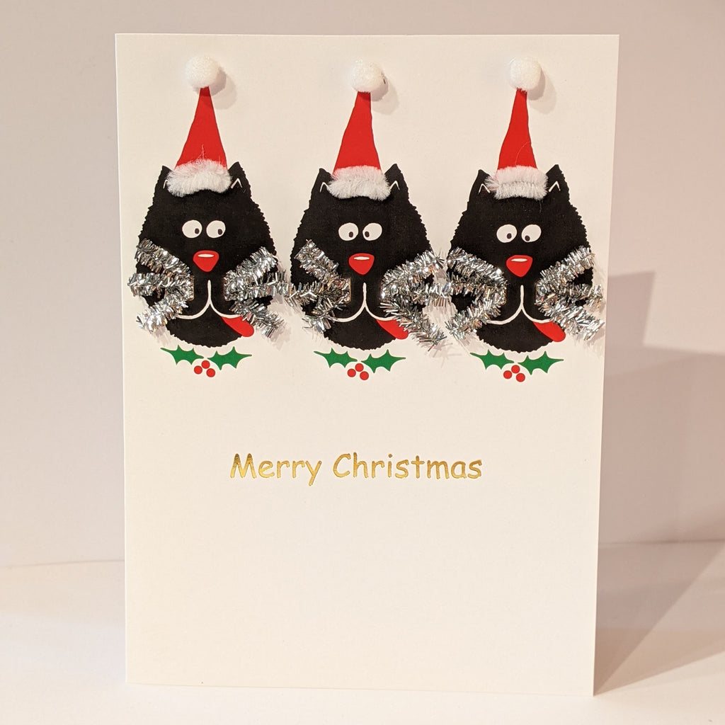 Three Cats Christmas Card