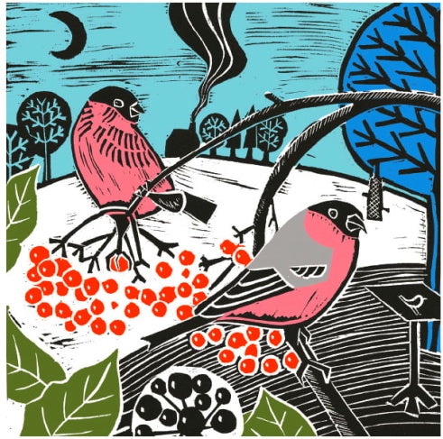 Bullfinches and Berries Christmas Fayre Pack of 8 Cards