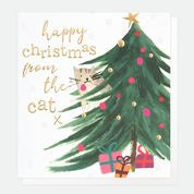 Happy Christmas From The Cat Christmas Card