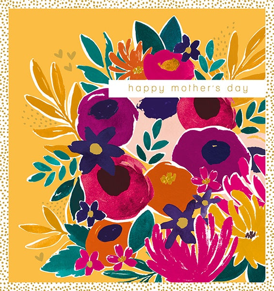 Yellow Floral Mothers Day Card