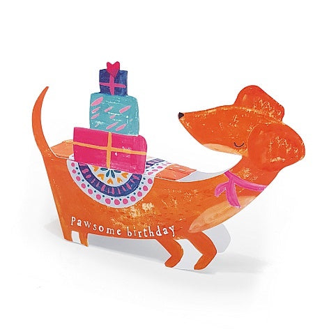 Pawsome Birthday Dog 3D Card