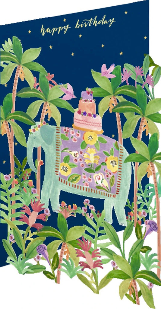 Birthday Elephant Lasercut Card