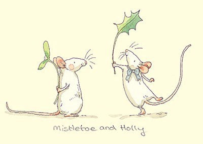 Mistletoe And Holly Christmas Card
