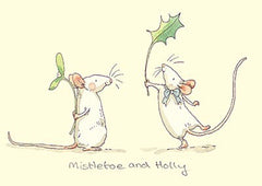 Mistletoe And Holly Christmas Card