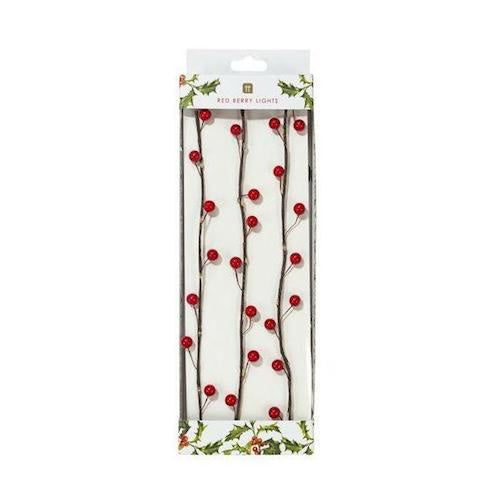 Red Berry Branch With White Led Light