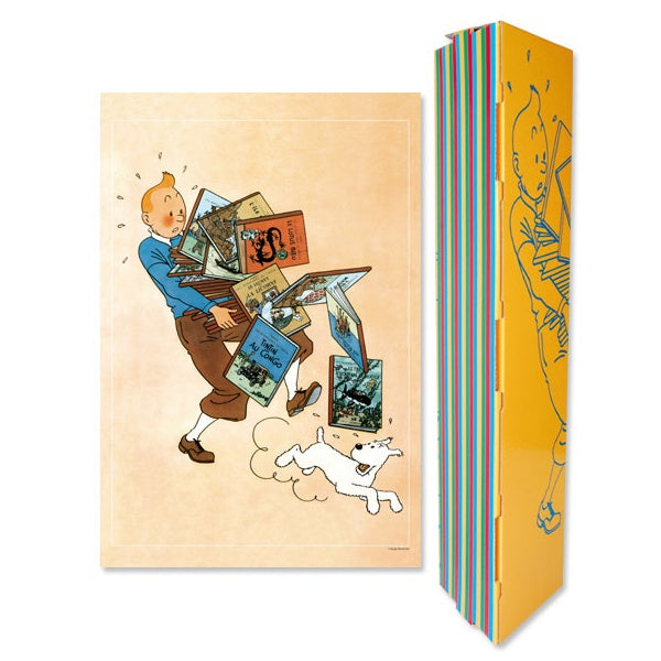 Poster Tintin Carrying Albums