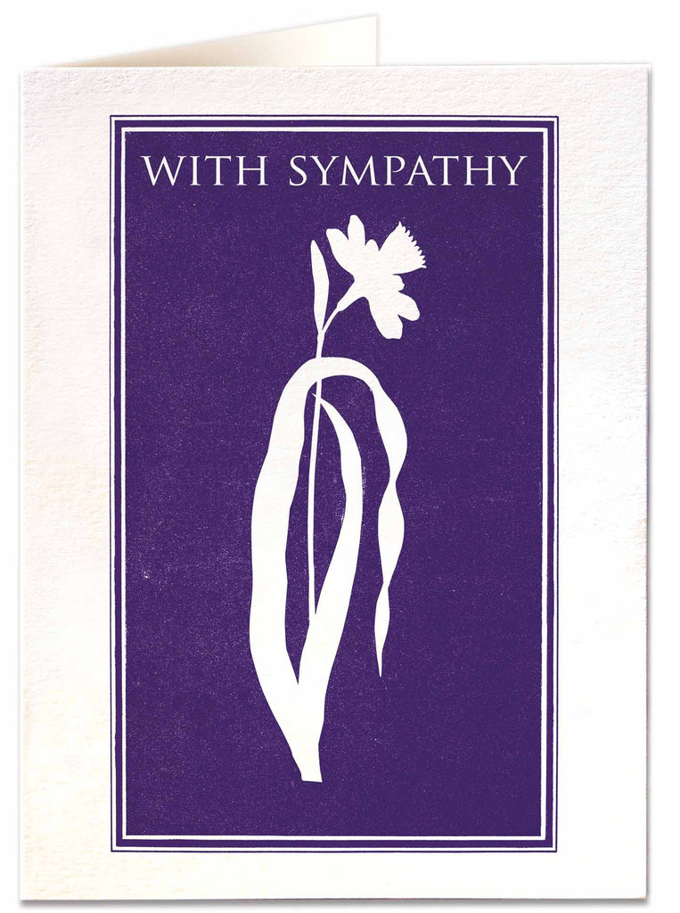 Purple With Sympathy Letterpress Card
