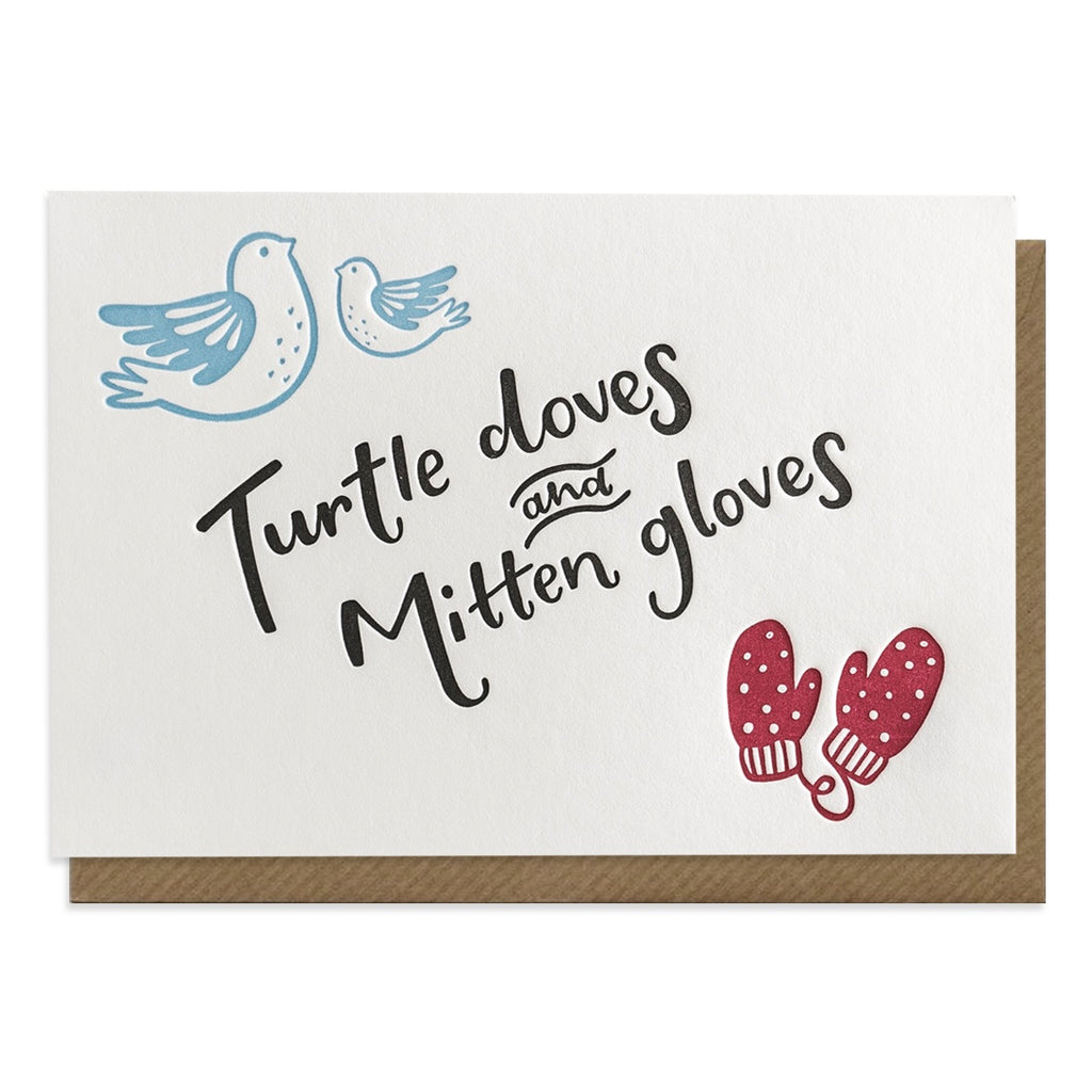 Turtle Doves and Mitten Gloves Card