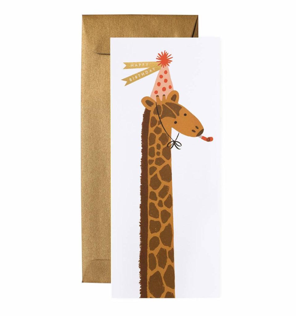 Party Giraffe Long Birthday Card
