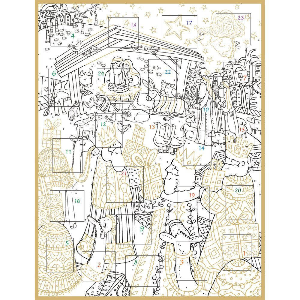 Colouring Nativity Advent Calendar