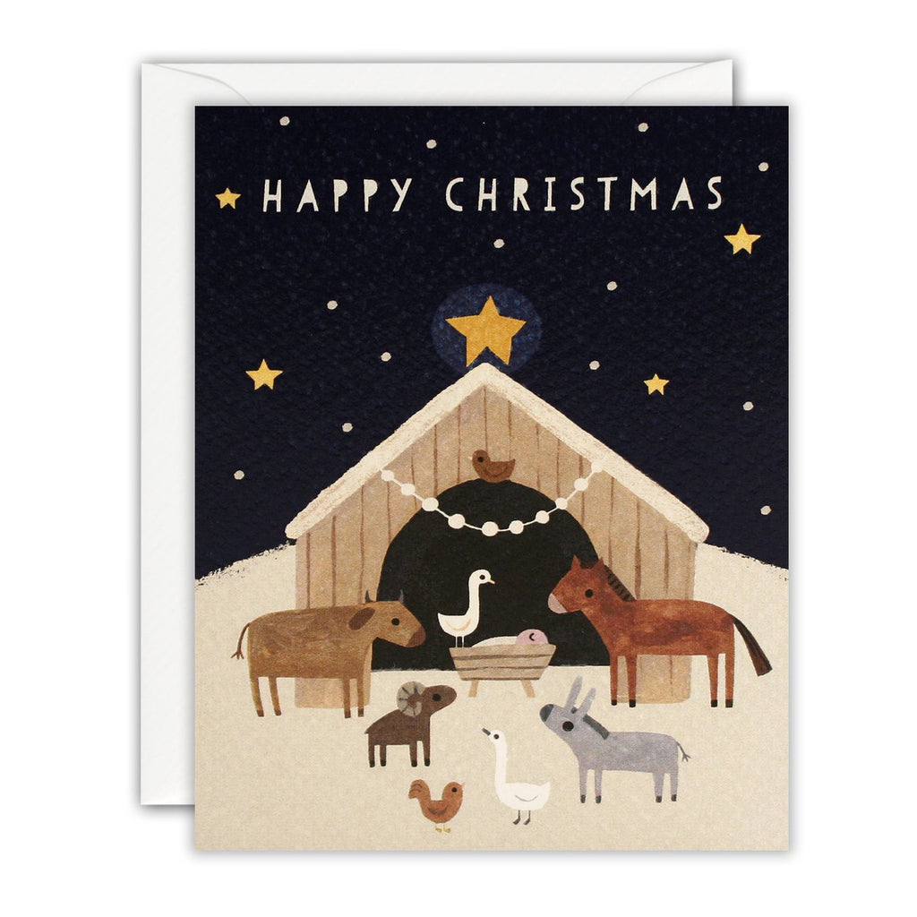 Happy Christmas Nativity Scene Mini Pack of 5 Cards