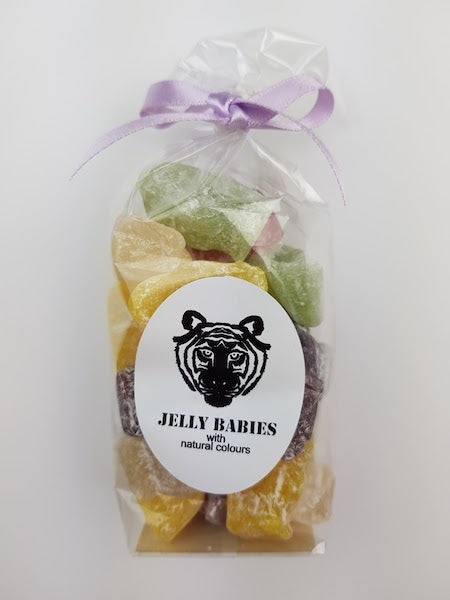 Paper Tiger Jelly Babies in a Ribboned Bag