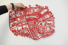 Edinburgh A2 Lasercut Map in Tube - Red