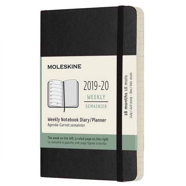 Moleskine 2019/20 Black Academic Pocket Diary Soft Cover