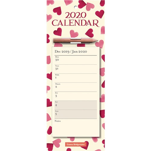 Emma Bridgewater Hearts Magnetic Calendar 2020
