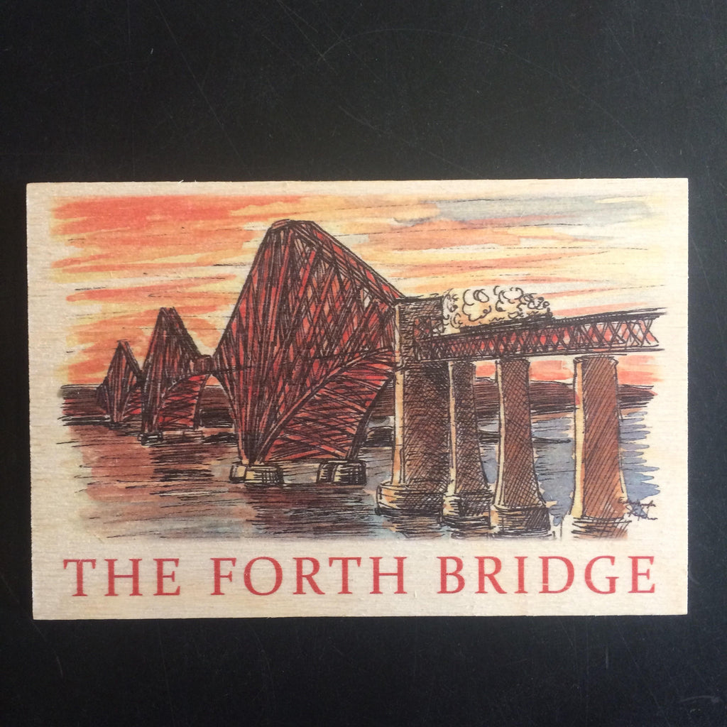 The Forth Bridge Wooden Postcard