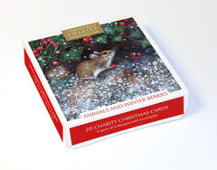Animals and Winter Berries Box of 20 Christmas Cards
