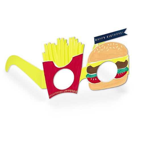 Burger and Chips Birthday Glasses