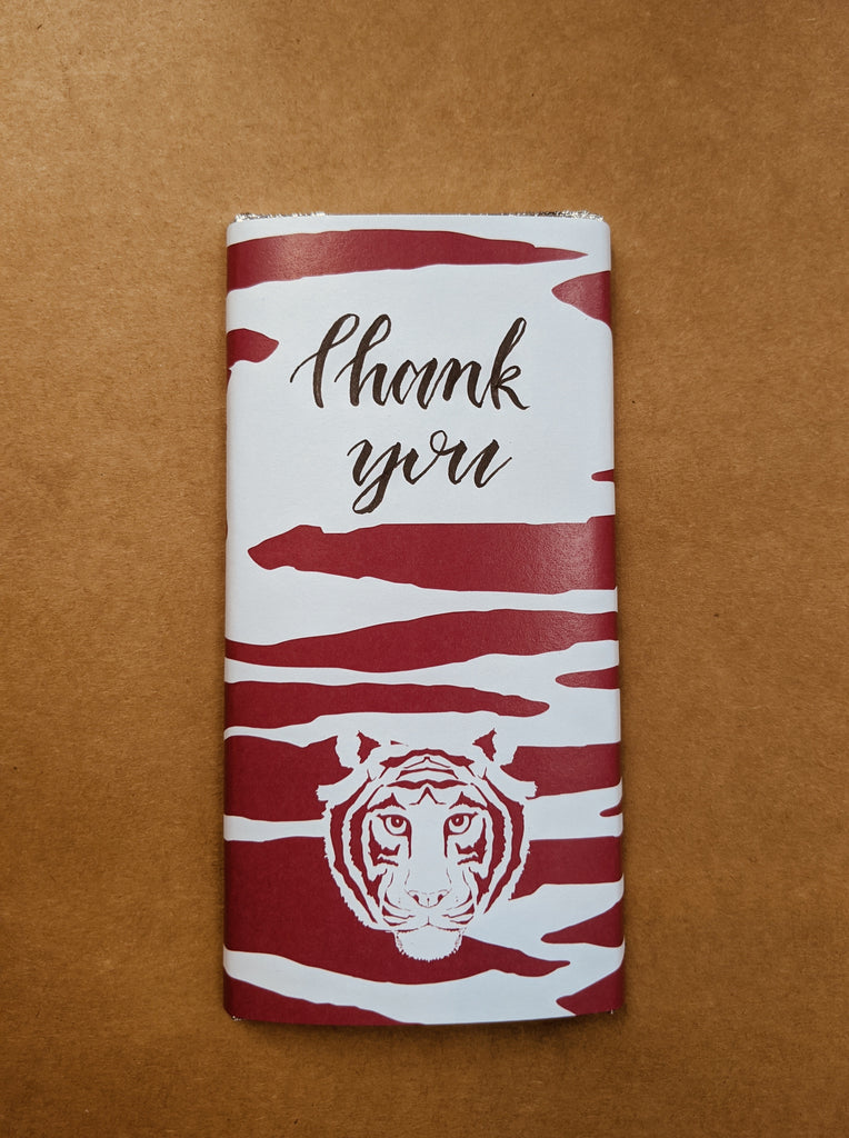 Paper Tiger Rhubarb Milk Chocolate Bar Personalised Thank You