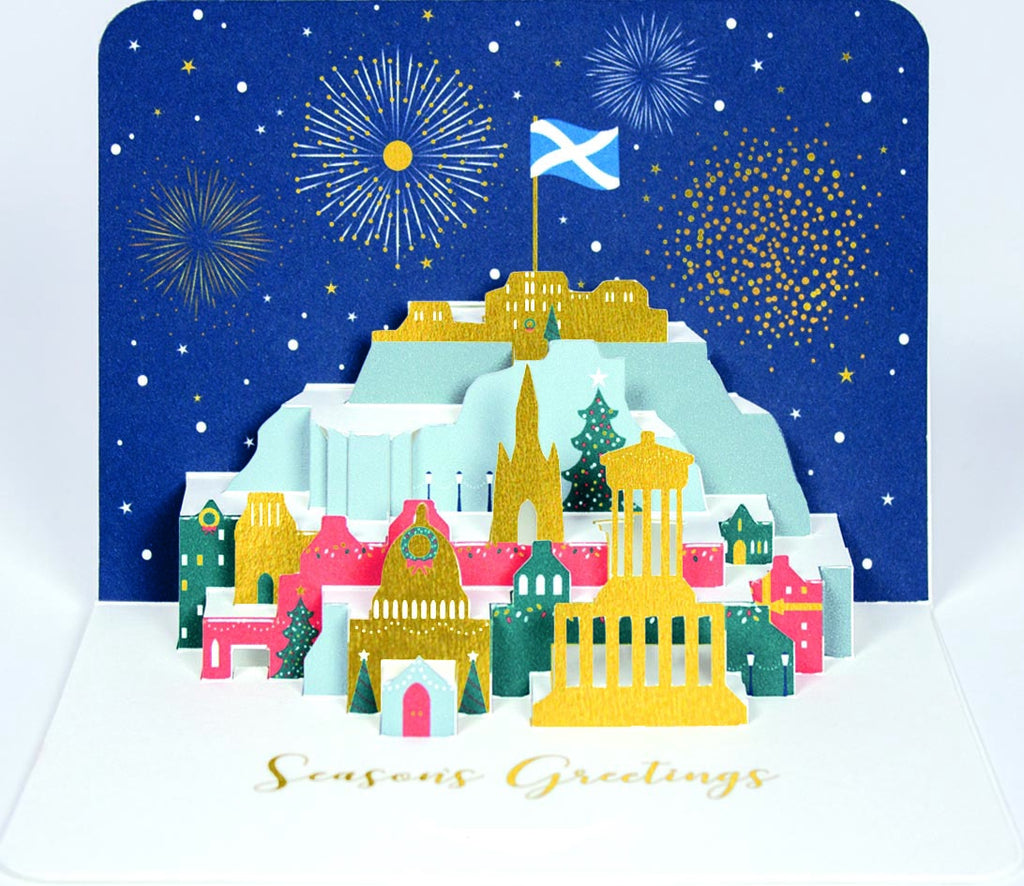 Edinburgh Skyline Pop-Up Christmas Card