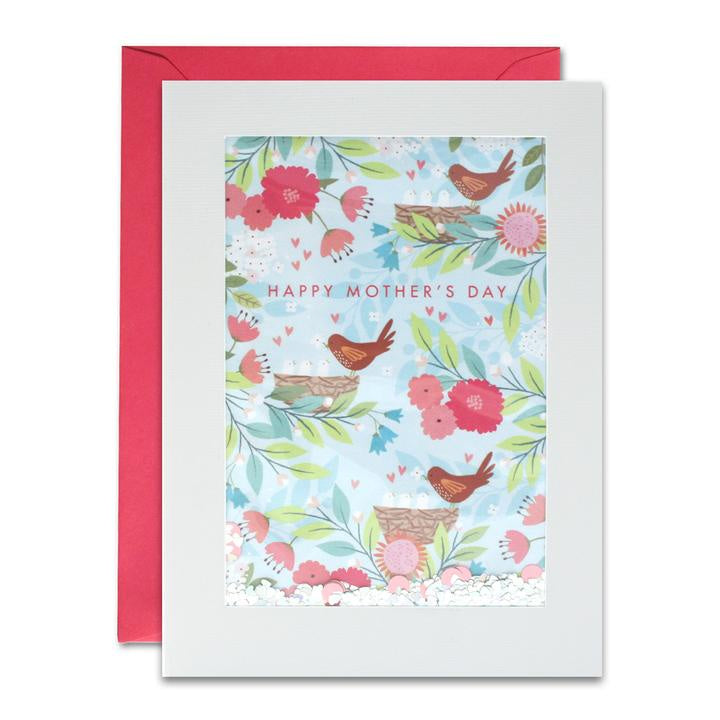 Mother’s Day Bird Nest Pattern Rectangular Shakies Card
