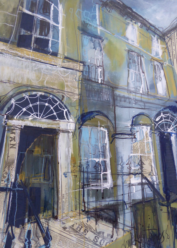 Charlotte Square - Black Door Card by Lucy Jones