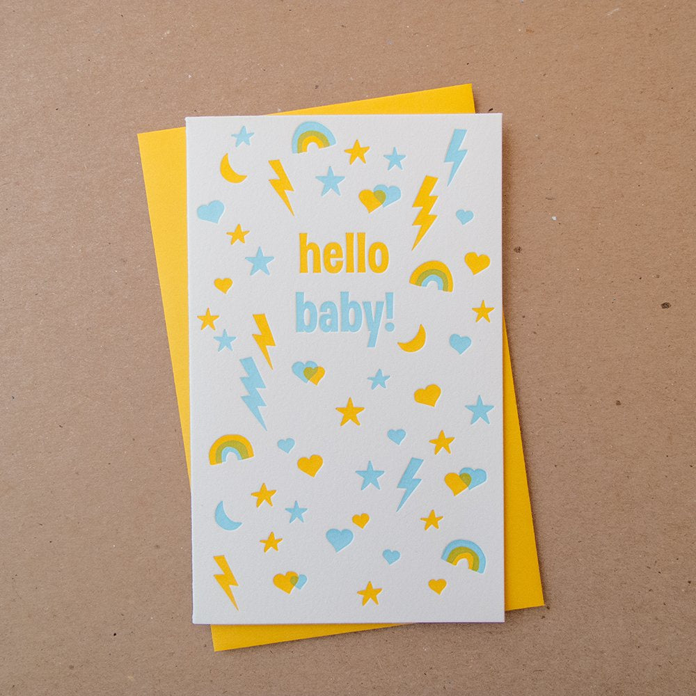 Hello Baby Busy Blue Card