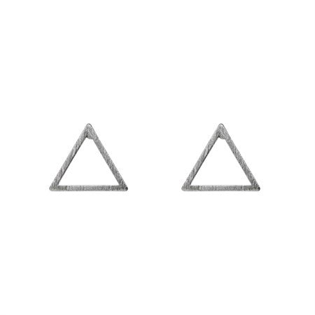 Silver Triangle Bar Earrings