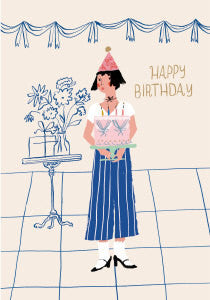 Party Girl With Birthday Cake