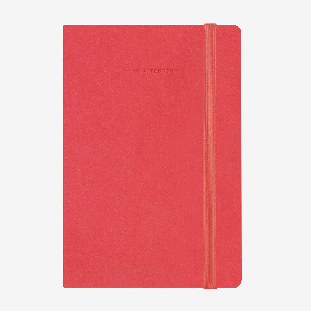 Medium Plain Neon Coral Notebook