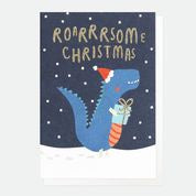 Roarsome Christmas Dinosaur Pack Of 10 Christmas Cards